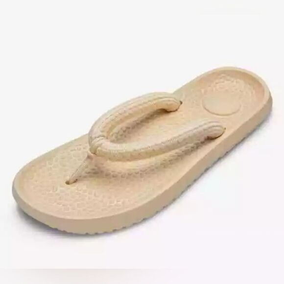 ALLBIRDS Sugar Zeffer Unisex Cushioned Beach Flip Flop Washable Lux Beige W10/M8 - Picture 2 of 6